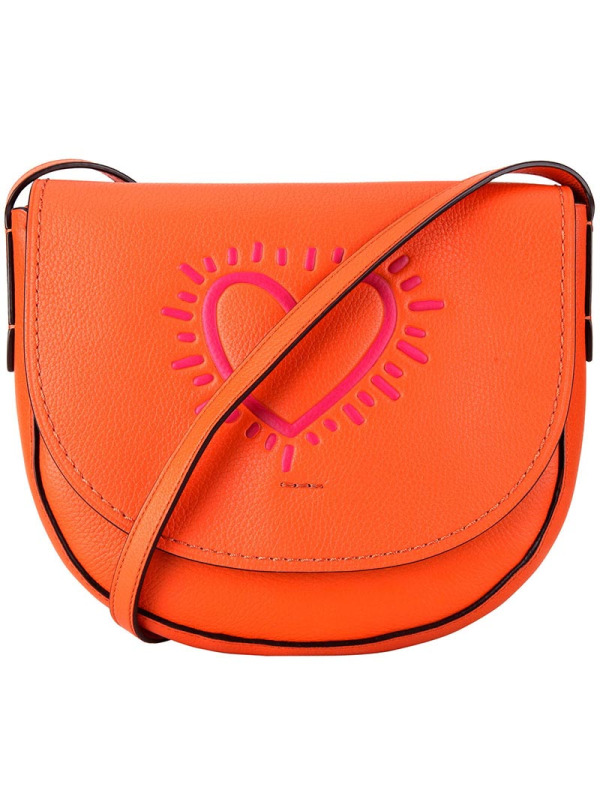 COACH 蔻驰女士橘红色皮质单肩斜挎包 F11784 QBC88