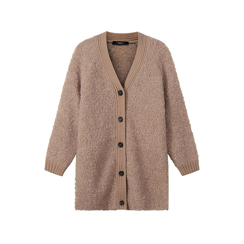 麦丝玛拉 Max Mara Weekend 女士羊驼毛中长款宽松版V领针织衫外套53160129 ENFASI