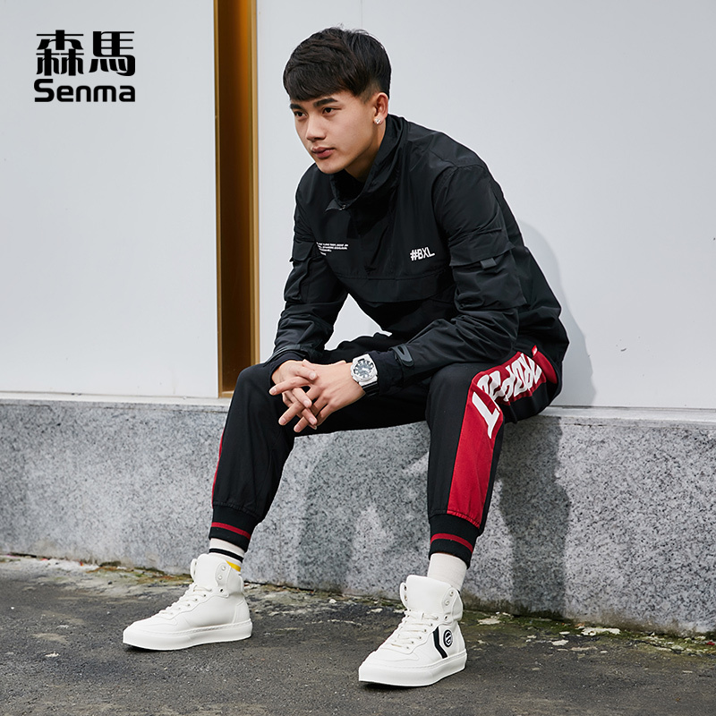森马男高帮鞋潮韩版潮流百搭2019春季英伦白色运动休闲板鞋子