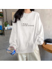 薄款/加绒 新款秋季韩版港风简约字母学生上衣宽松薄款长袖卫衣女