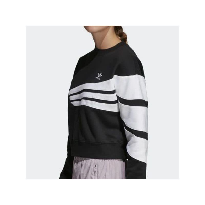 阿迪达斯三叶女装春季运动服休闲针织卫衣套头衫DU9601图片