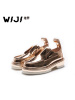 WIJI新款时尚潮流休闲鞋个性纯色超纤亮片高端气息气质低帮女鞋女