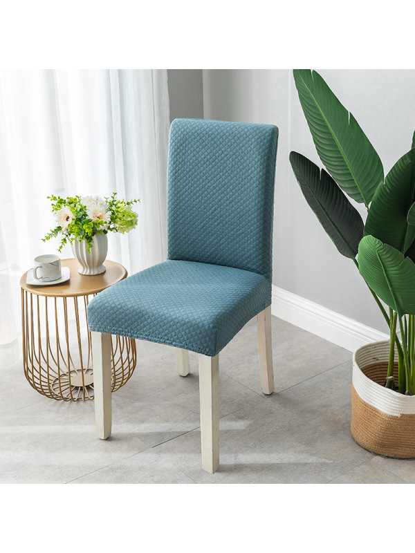 Ceba家用连体简约弹力通用座椅套针织凳套罩布艺格子餐椅套加厚椅子套