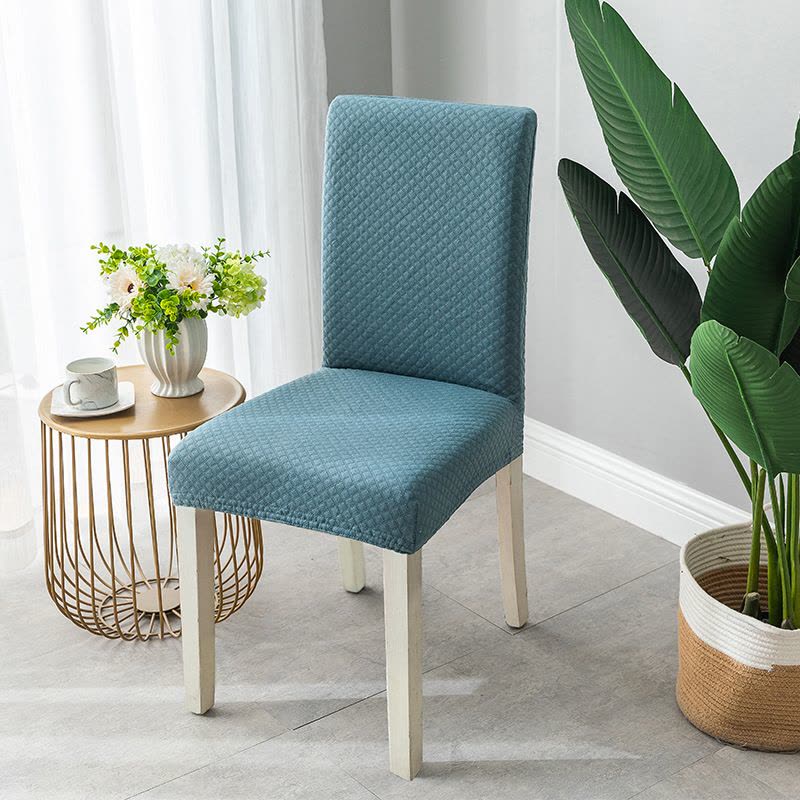 Ceba家用连体简约弹力通用座椅套针织凳套罩布艺格子餐椅套加厚椅子套图片