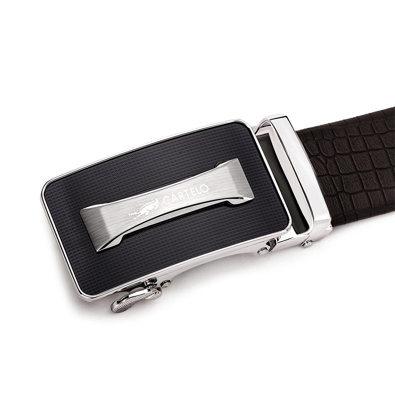卡帝乐鳄鱼男士皮带牛皮青年休闲自动扣腰带男真皮商务裤带dpm5sm6022