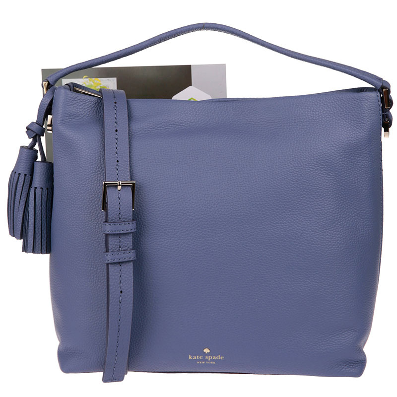 Kate Spade 凯特·丝蓓 奢侈品 女款深蓝色皮质手提单肩斜挎包 PXRU7084 422