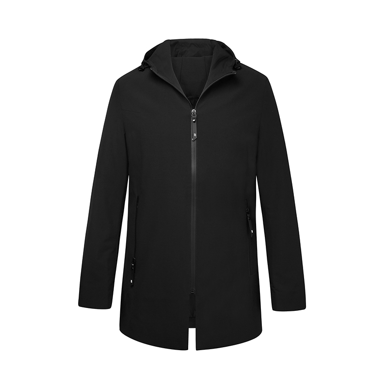 hodo红豆男装2018秋商务休闲中青年风衣中长款连帽长袖外套男