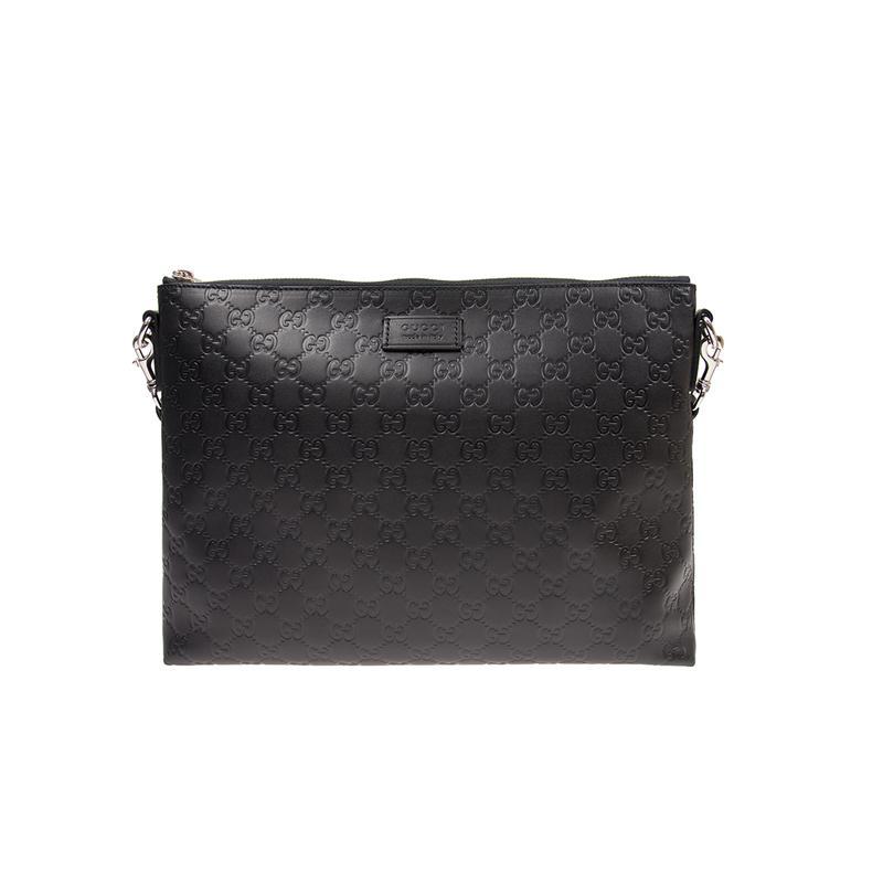 古驰gucci男包古奇男包时尚真皮薄款邮差包黑色473882dmt1n1000