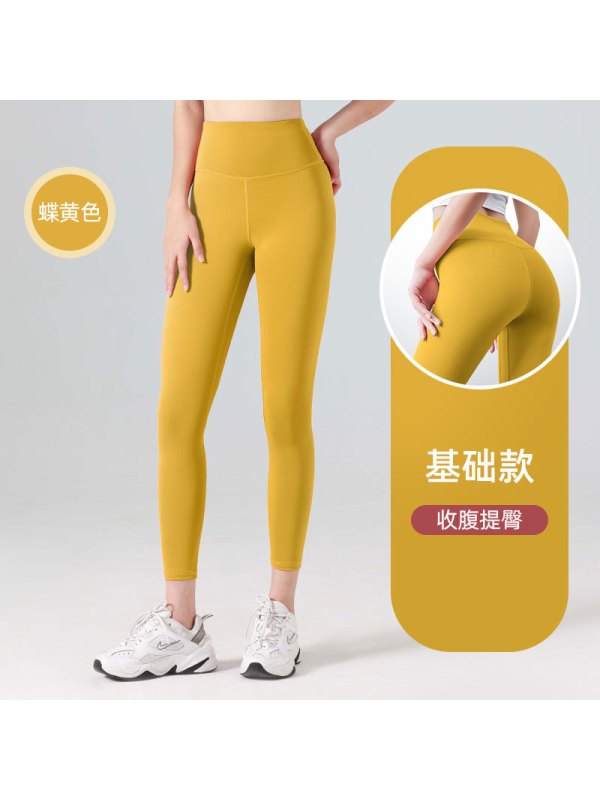 蜜桃臀跑步运动瑜伽裤弹力高腰收腹提臀裸感无痕瑜伽裤