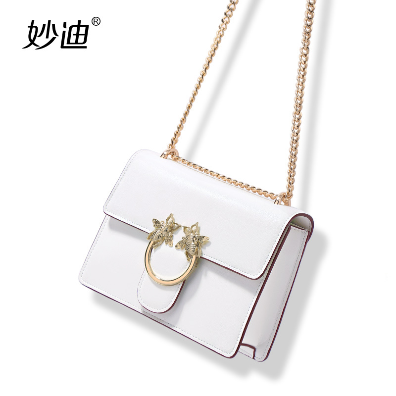小清新包包蜜蜂装饰链条小方包女