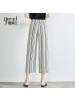 娅丽达女裤阔腿裤女夏条纹宽松垂感高腰职业休闲九分高腰薄款裤子U2616A0