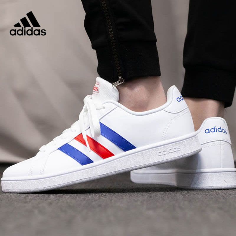 Adidas阿迪达斯板鞋男鞋2020新款运动鞋白色透气休闲鞋EE7901图片