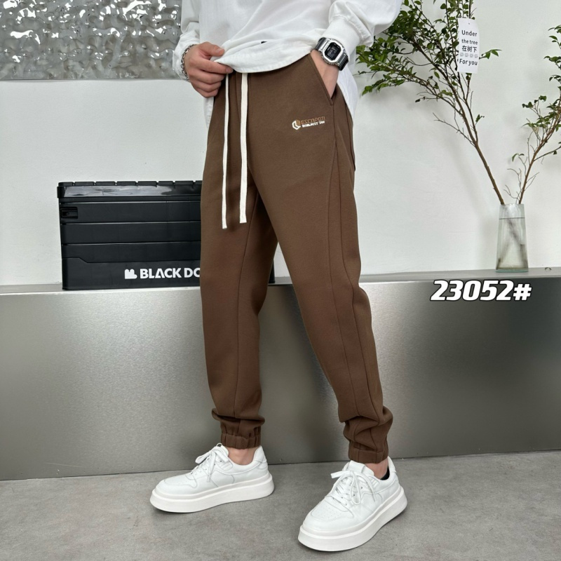 休闲裤男士卫裤秋冬新款简约印花宽松时尚束脚运动裤子九分裤易搭