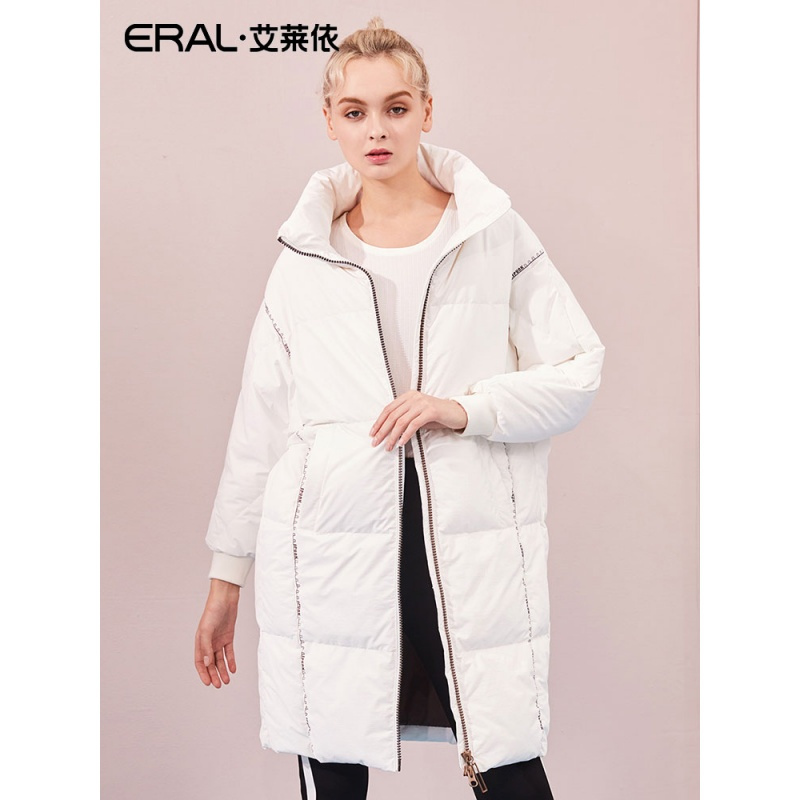 艾莱依2018冬季新款时尚百搭加厚中长款羽绒服女