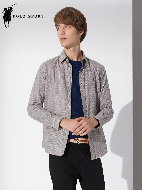 polo sport 长袖衬衫男韩版修身商务长袖衬衣青年休闲秋季