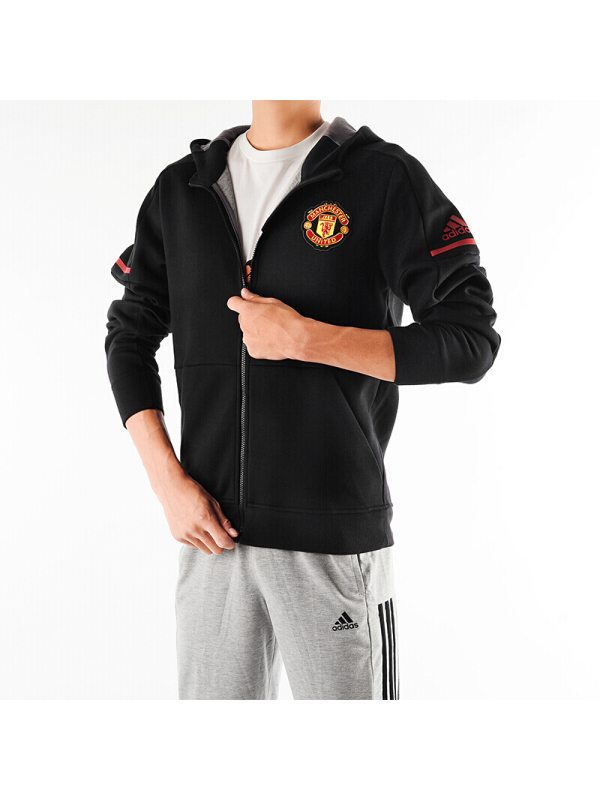 adidas阿迪达斯男装曼联足球运动外套连帽茄克-BQ2234
