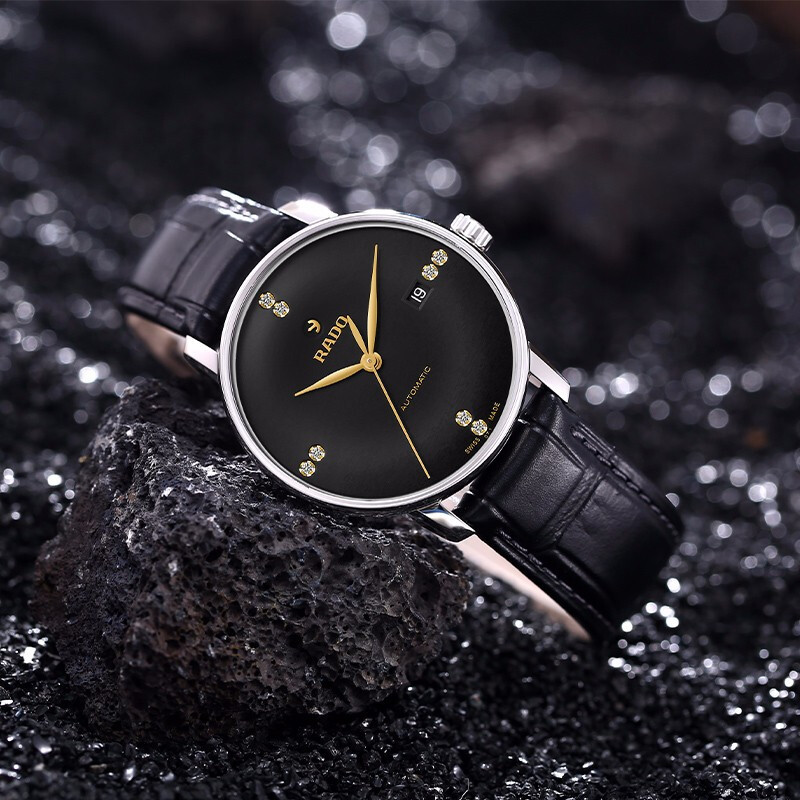 雷达rado瑞士手表晶璨系列自动机械男表镶嵌钻石377mm盘皮带r22860715