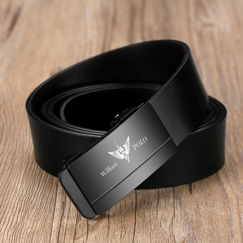 WilliamPOLO英皇保罗 男士皮带自动扣牛皮腰带
