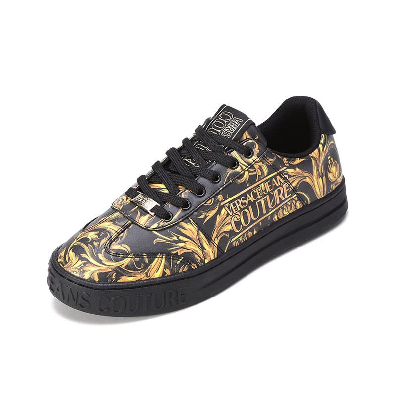 范思哲 VERSACE JEANS COUTURE 男士皮革等材质系带休闲运动鞋板鞋72YA3SK6 ZP100图片