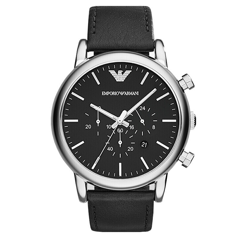 阿玛尼(EMPORIO.ARMANI)手表皮质表带经典休闲时尚石英表男士腕表AR1828