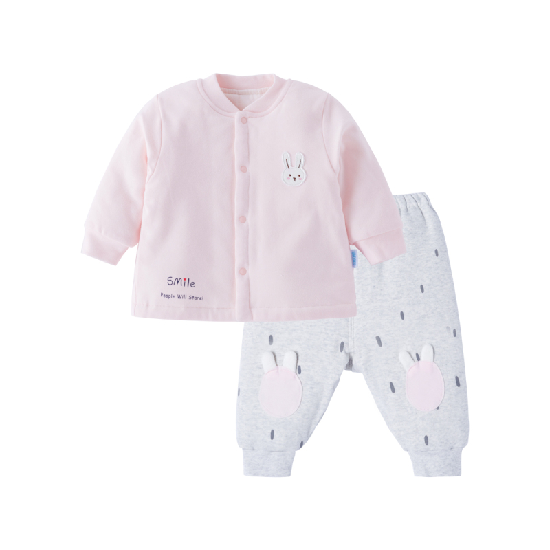 贝贝怡婴儿衣服夹棉加厚保暖家居服春装装内衣套装184T224