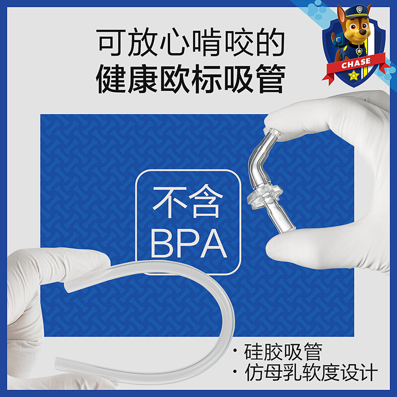 物生物(RELEA)儿童保温杯汪汪队立大功儿童保温杯水杯316不锈钢防摔幼儿园带吸管两用小学生杯子580ml