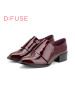 D：Fuse/迪芙斯春秋牛皮尖头中跟粗跟深口单鞋女鞋DF63112006