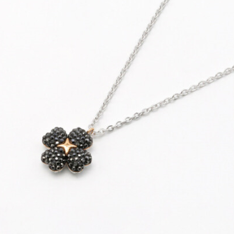 SWAROVSKI施华洛世奇耳钉 女款黑白四叶草系列项链 5368980