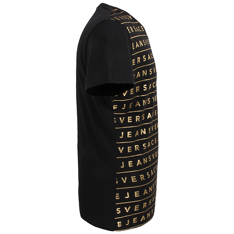 VERSACE 范思哲 奢侈品 男士黑色V领短袖T恤 B3GNA75436590899