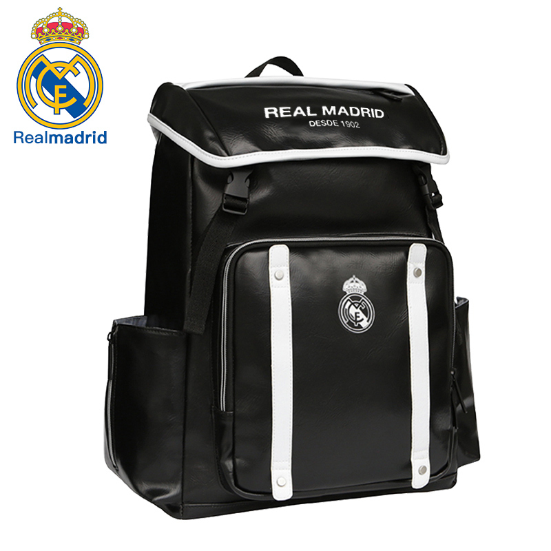 皇家马德里Realmadrid官方正品时尚男女士多功能大容量手提运动户外骑行健身训练商旅行电脑双肩挎书包背包黑色