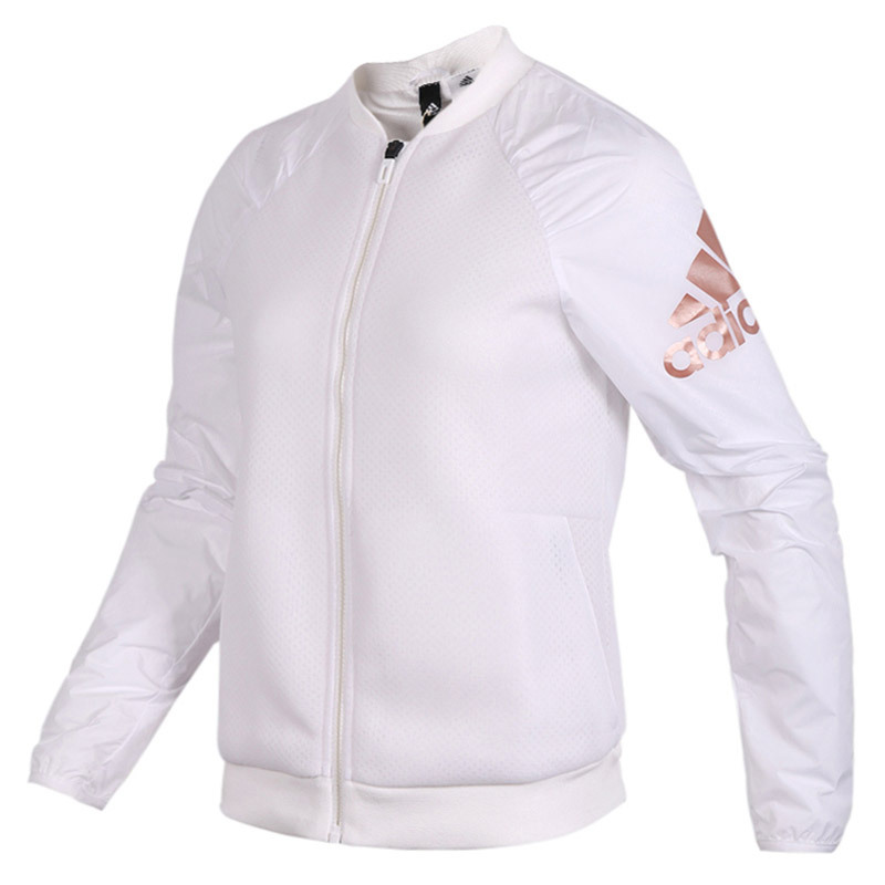 adidas阿迪达斯女子外套夹克飞行领休闲运动服DN3167 XS 白