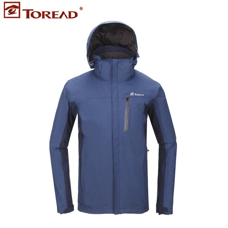 探路者户外冲锋衣男女三合一两件套秋冬防水加绒加厚登山服潮牌男图片