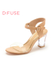 迪芙斯D:FUSE夏牛皮露趾高跟凉鞋凉鞋女DF42110006