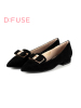 D：Fuse/迪芙斯春季新款羊皮蝴蝶结尖头低跟单鞋女鞋DF61113104
