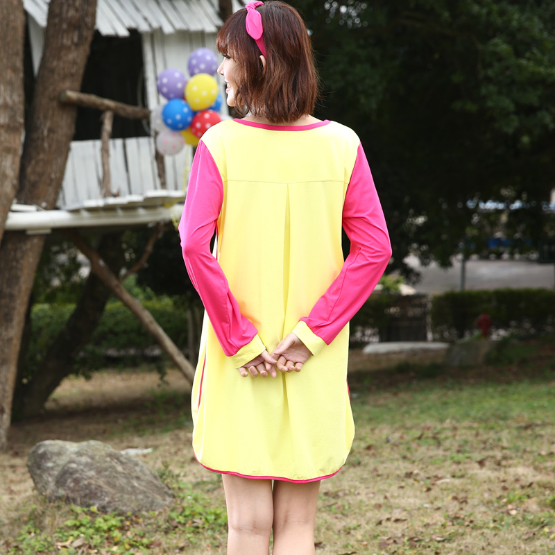 安之伴春季棉睡裙女士长袖甜美可爱韩版休闲宽松家居服可外穿