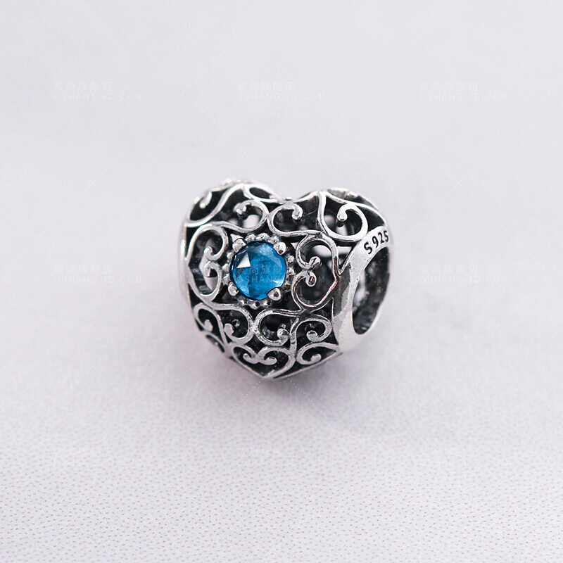 PANDORA潘多拉琉璃爱心镂空生辰石女手链串珠奢侈品饰品 十二月791784NLB