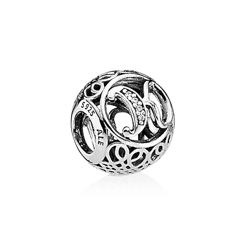 PANDORA潘多拉 复古字母K 925银串饰 791855CZ