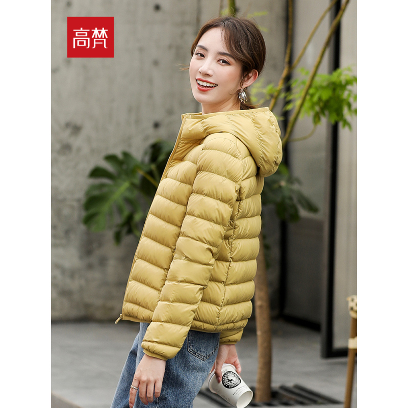 高梵2020新款轻薄羽绒服女短款韩版时尚修身蓄热白鸭绒外套潮