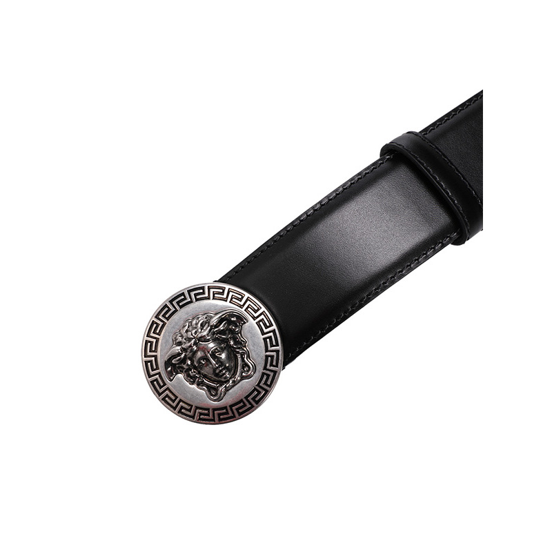 19ss新品 范思哲/VERSACE 男士皮带 美杜莎logo腰带 牛皮革 黑色 意大利进口