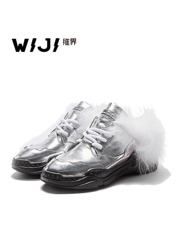 WIJI2018秋冬新款潮流炫酷休闲鞋圆头个性时尚耐磨透气舒适女鞋女