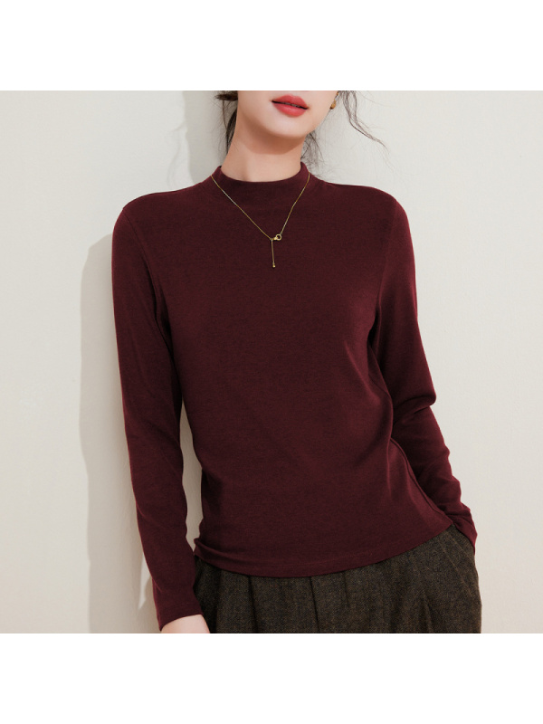 打底衫女半高领黑色内搭高级感秋冬针织大码女装新绵羊毛上衣