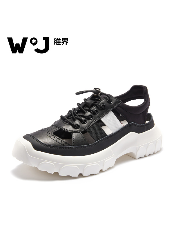 维界2018春夏季新款休闲凉鞋男韩版风潮流系带青春男士个性时尚鞋