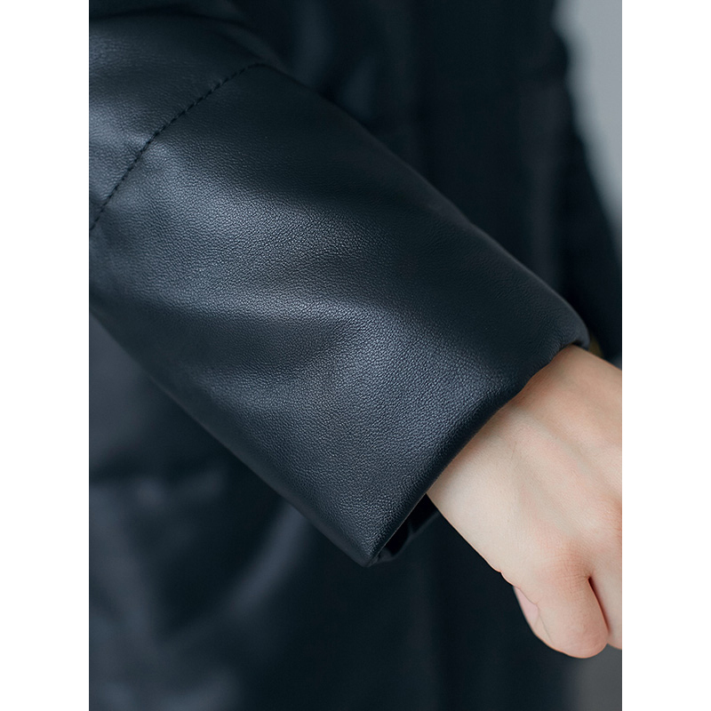 憨厚皇后 2018春季新款海宁真皮皮衣女狐狸毛领长款羽绒服外套71