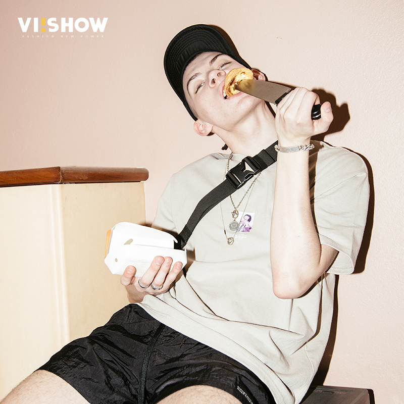 viishow短袖T恤男潮牌韩版帅气青年男士圆领上衣半袖7
