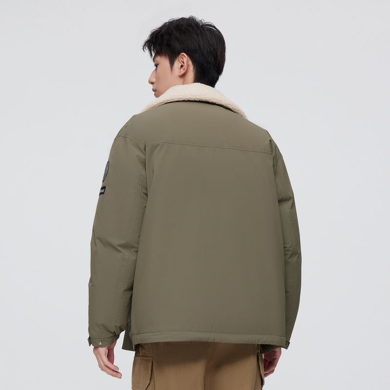 波司登2022新款羽绒服男翻领纯色短款时尚休闲简约