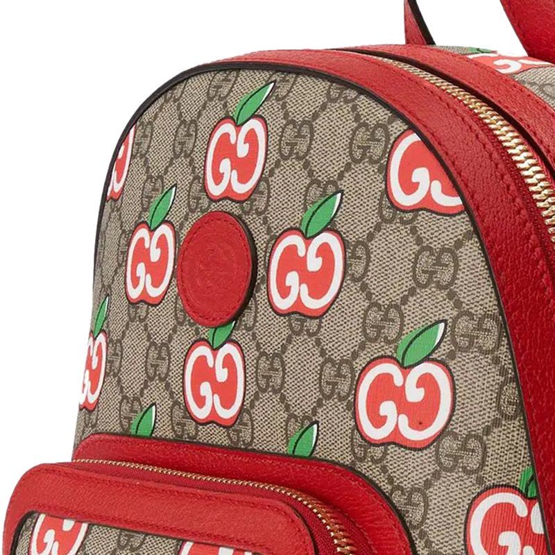 预订 20春夏款 20春夏款 GUCCI 限定款 双G苹果图案 双肩包 22*29*14CM图片