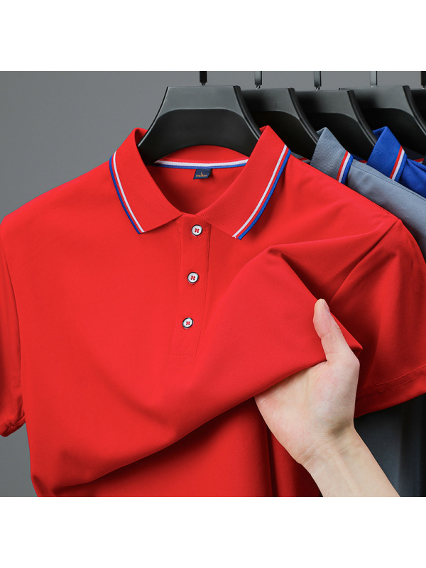 跑量男士polo衫2025夏季新款翻领短袖T恤男工作服翻领文化衫