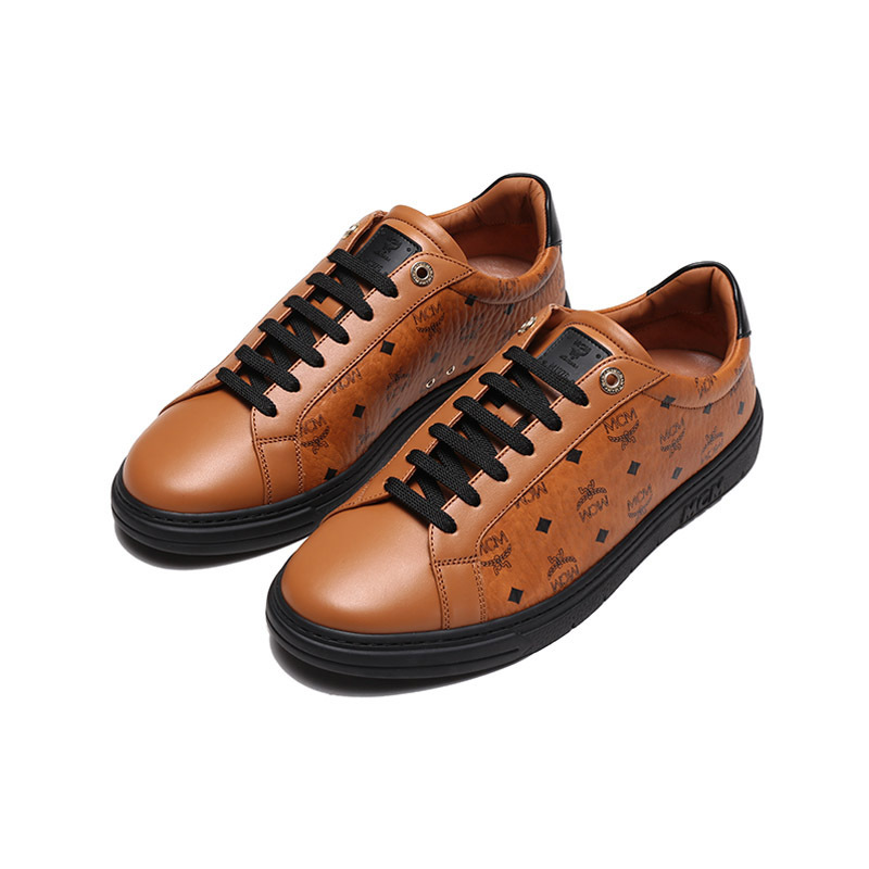 mcm奢侈品男士人造革牛皮革terrainlo低帮系带休闲运动鞋板鞋mexcsm