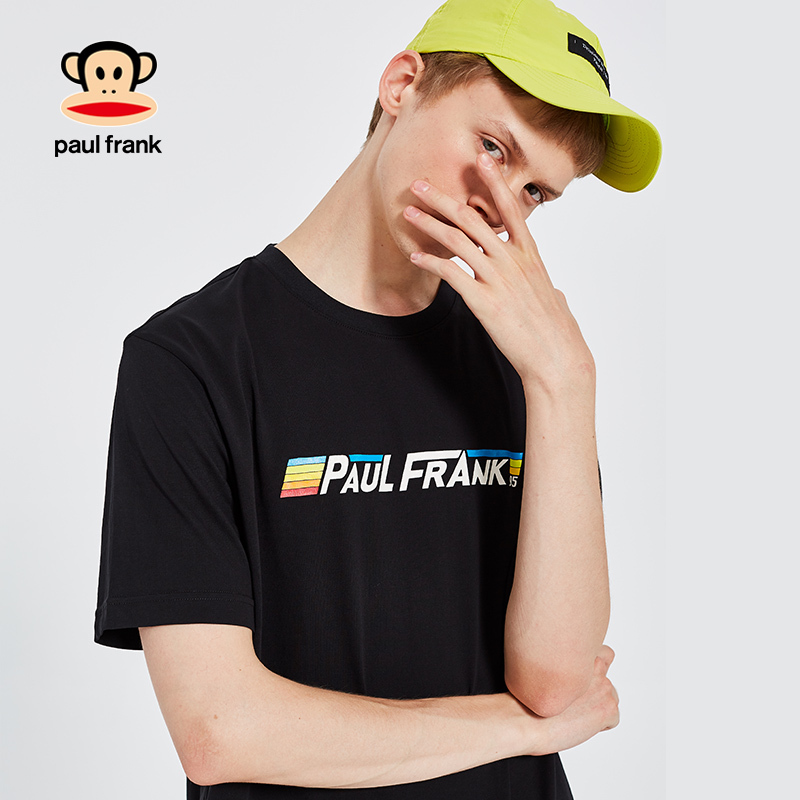 Paul Frank/大嘴猴2019夏季新款T恤男印花半袖韩版宽松圆领上衣潮