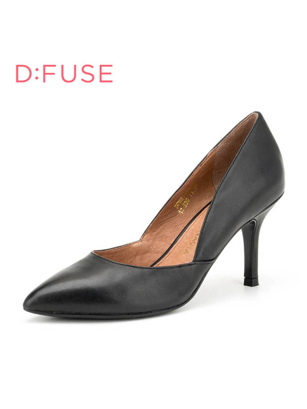 D：Fuse/迪芙斯秋季尖头细高跟浅口女鞋单鞋DF63111106
